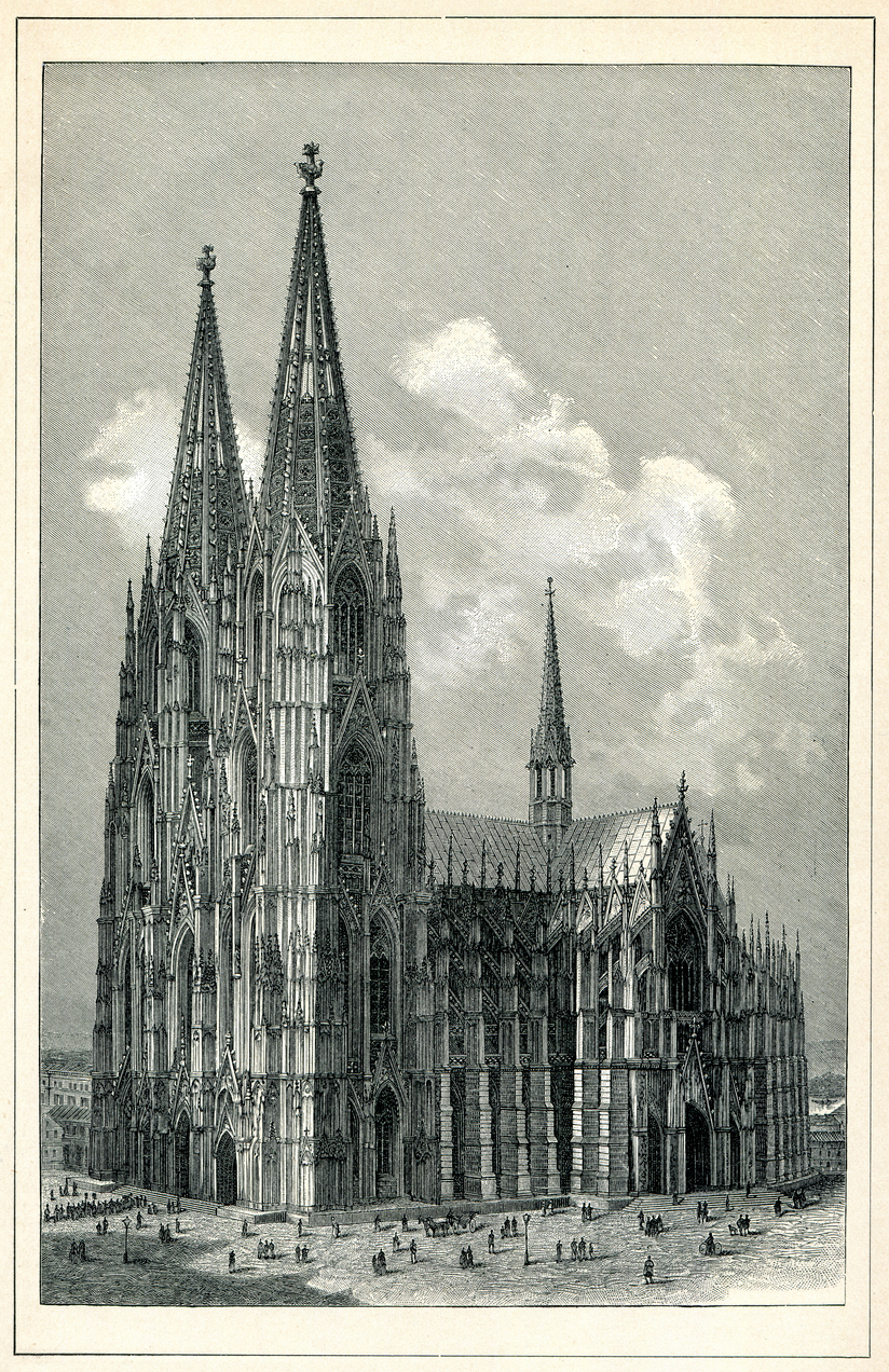 Kölner Dom Deutschland Zeichnung 1898